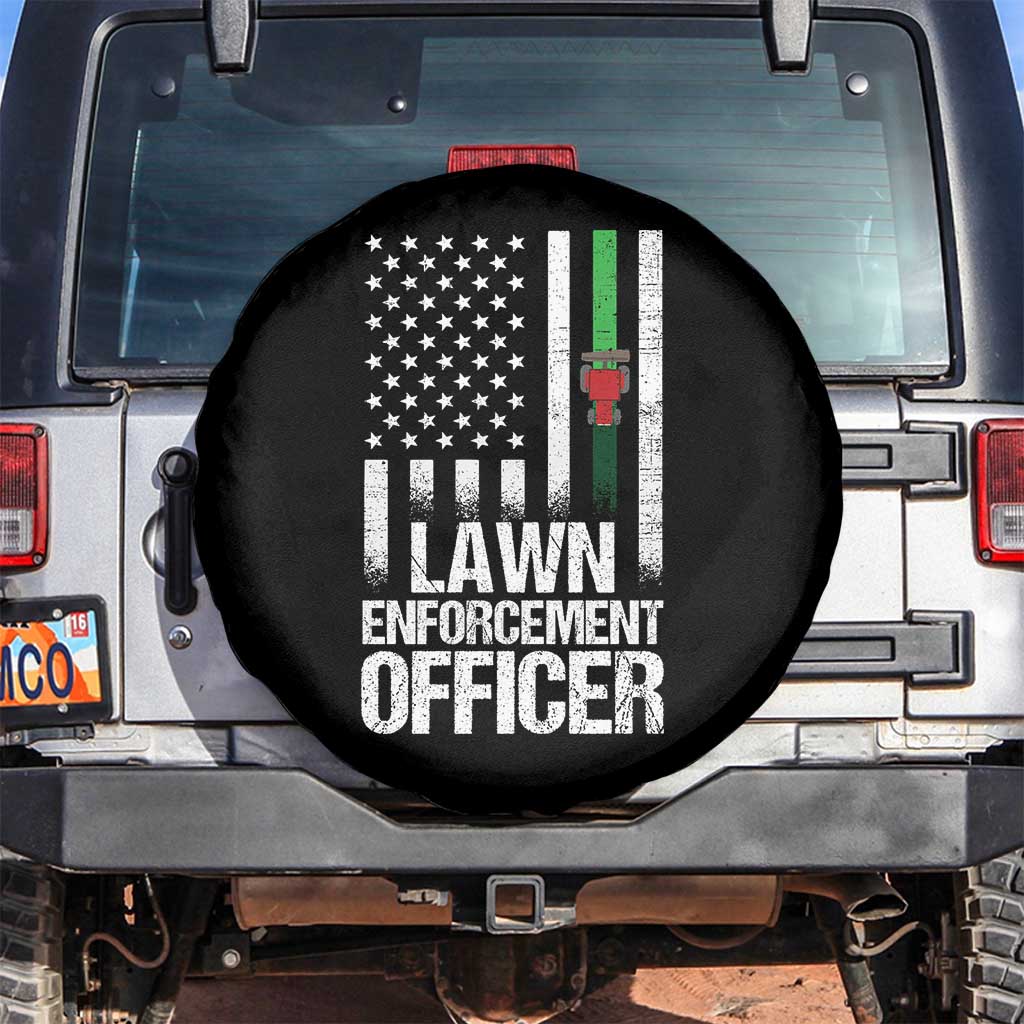 Funny Lawn Enforcement Officer Spare Tire Cover Gardening Lawn Mower American Flag TS11 No hole Black Print Your Wear