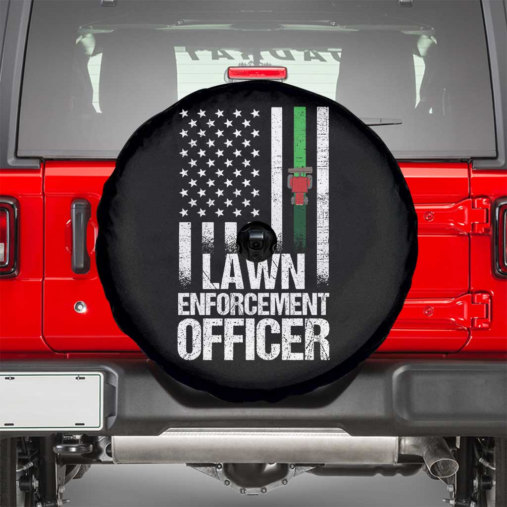 Funny Lawn Enforcement Officer Spare Tire Cover Gardening Lawn Mower American Flag TS11 Black Print Your Wear