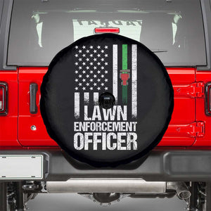 Funny Lawn Enforcement Officer Spare Tire Cover Gardening Lawn Mower American Flag TS11 Black Print Your Wear