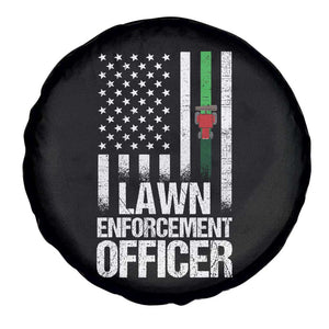 Funny Lawn Enforcement Officer Spare Tire Cover Gardening Lawn Mower American Flag TS11 Print Your Wear