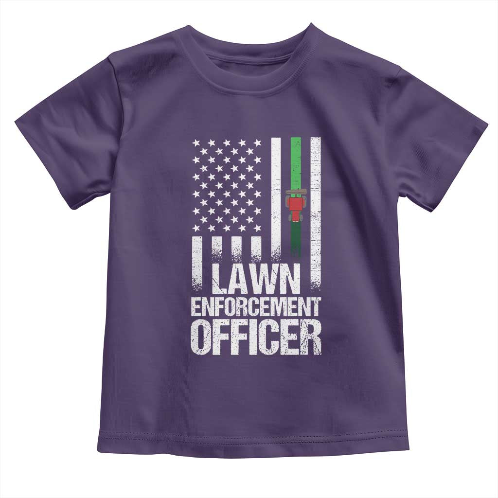 Funny Lawn Enforcement Officer Toddler T Shirt Gardening Lawn Mower American Flag TS11 Purple Print Your Wear