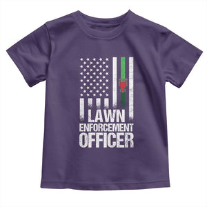 Funny Lawn Enforcement Officer Toddler T Shirt Gardening Lawn Mower American Flag TS11 Purple Print Your Wear