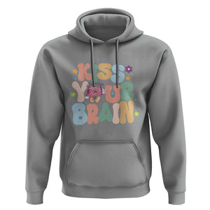 Funny Special Education Teacher Hoodie Kiss Your Brain Retro Groove Flower Star TS11 Sport Gray Print Your Wear