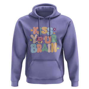 Funny Special Education Teacher Hoodie Kiss Your Brain Retro Groove Flower Star TS11 Violet Print Your Wear