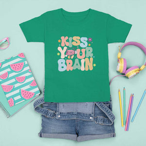Funny Special Education Teacher T Shirt For Kid Kiss Your Brain Retro Groove Flower Star TS11 Irish Green Print Your Wear