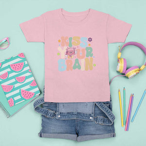 Funny Special Education Teacher T Shirt For Kid Kiss Your Brain Retro Groove Flower Star TS11 Light Pink Print Your Wear