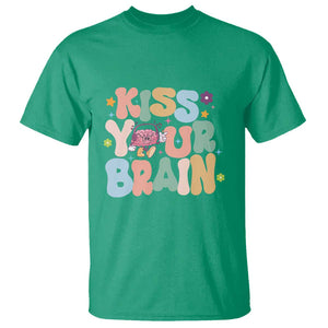 Funny Special Education Teacher T Shirt Kiss Your Brain Retro Groove Flower Star TS11 Irish Green Print Your Wear