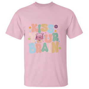 Funny Special Education Teacher T Shirt Kiss Your Brain Retro Groove Flower Star TS11 Light Pink Print Your Wear