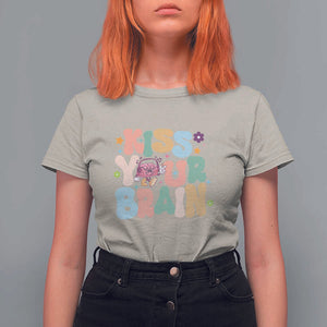 Funny Special Education Teacher T Shirt For Women Kiss Your Brain Retro Groove Flower Star TS11 Sand Print Your Wear