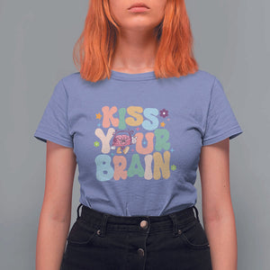 Funny Special Education Teacher T Shirt For Women Kiss Your Brain Retro Groove Flower Star TS11 Violet Print Your Wear