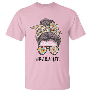 Paraprofessional Teacher T Shirt Para Life Messy Bun Sunglasses School Supplies TS11 Light Pink Print Your Wear