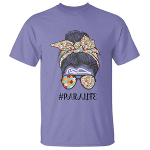 Paraprofessional Teacher T Shirt Para Life Messy Bun Sunglasses School Supplies TS11 Violet Print Your Wear