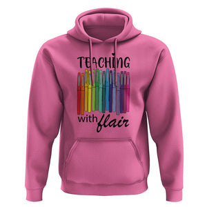 Funny Teacher Hoodie Teaching With Flair Colorful Pen Back To School TS11 Azalea Print Your Wear