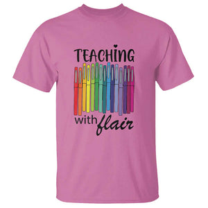 Funny Teacher T Shirt Teaching With Flair Colorful Pen Back To School TS11 Azalea Print Your Wear
