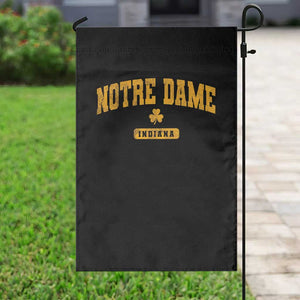 Notre Dame Indiana Garden Flag Vintage Varsity Sports IN State Gold Shamrock