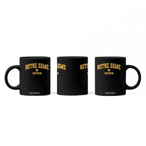 Notre Dame Indiana Coffee Mug Vintage Varsity Sports IN State Gold Shamrock