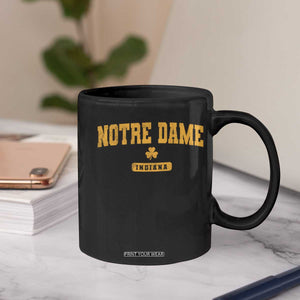 Notre Dame Indiana Coffee Mug Vintage Varsity Sports IN State Gold Shamrock