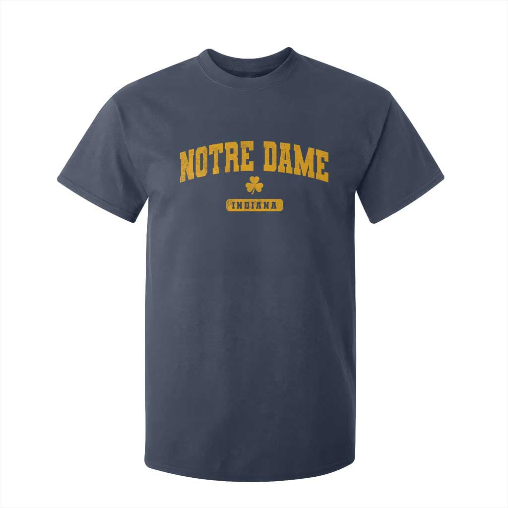 Notre Dame Indiana T Shirt For Kid Vintage Varsity Sports IN State Gold Shamrock