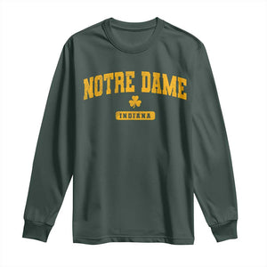 Notre Dame Indiana Long Sleeve Shirt Vintage Varsity Sports IN State Gold Shamrock