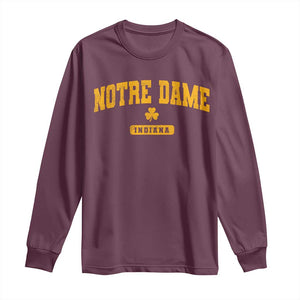 Notre Dame Indiana Long Sleeve Shirt Vintage Varsity Sports IN State Gold Shamrock