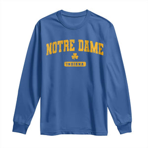 Notre Dame Indiana Long Sleeve Shirt Vintage Varsity Sports IN State Gold Shamrock