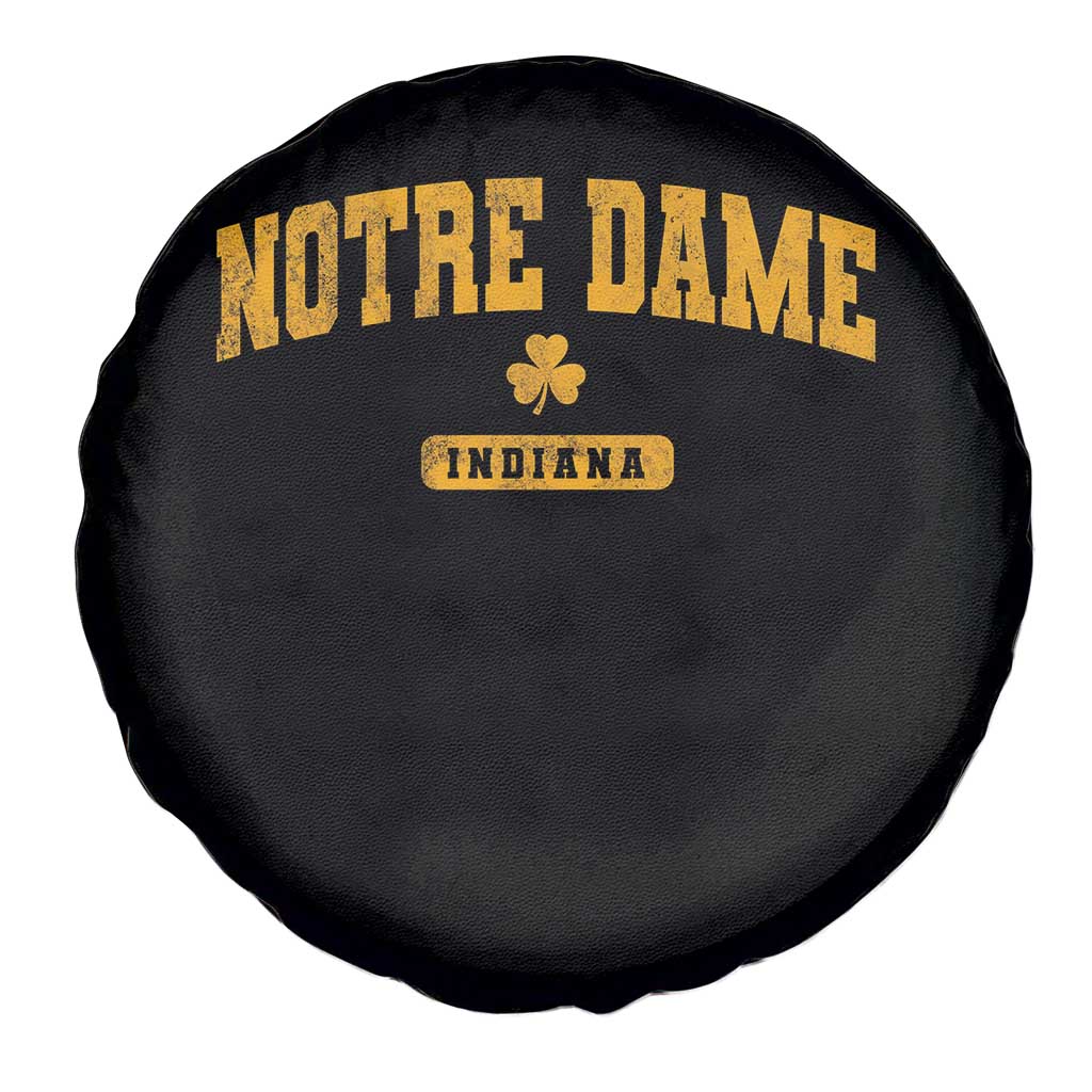 Notre Dame Indiana Spare Tire Cover Vintage Varsity Sports IN State Gold Shamrock