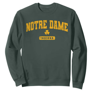 Notre Dame Indiana Sweatshirt Vintage Varsity Sports IN State Gold Shamrock