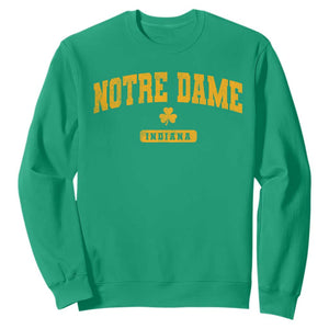 Notre Dame Indiana Sweatshirt Vintage Varsity Sports IN State Gold Shamrock
