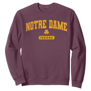 Notre Dame Indiana Sweatshirt Vintage Varsity Sports IN State Gold Shamrock