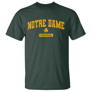 Notre Dame Indiana T Shirt Vintage Varsity Sports IN State Gold Shamrock