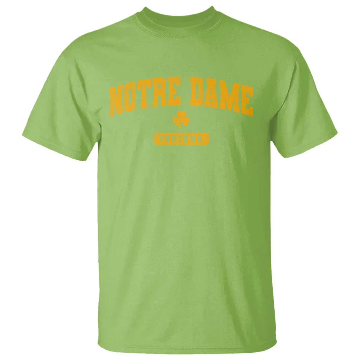 Notre Dame Indiana T Shirt Vintage Varsity Sports IN State Gold Shamrock