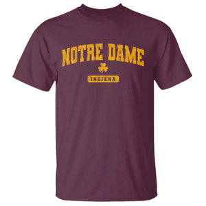 Notre Dame Indiana T Shirt Vintage Varsity Sports IN State Gold Shamrock