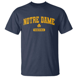 Notre Dame Indiana T Shirt Vintage Varsity Sports IN State Gold Shamrock