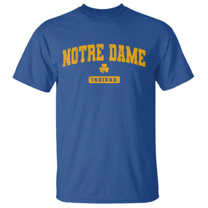 Notre Dame Indiana T Shirt Vintage Varsity Sports IN State Gold Shamrock