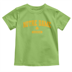 Notre Dame Indiana Toddler T Shirt Vintage Varsity Sports IN State Gold Shamrock