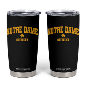 Notre Dame Indiana Tumbler Cup Vintage Varsity Sports IN State Gold Shamrock