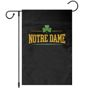 Notre Dame Garden Flag Vintage Varsity Sports IN State Gold Shamrock