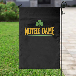 Notre Dame Garden Flag Vintage Varsity Sports IN State Gold Shamrock