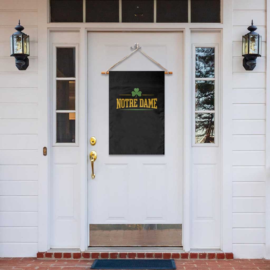 Notre Dame Garden Flag Vintage Varsity Sports IN State Gold Shamrock