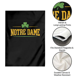Notre Dame Garden Flag Vintage Varsity Sports IN State Gold Shamrock