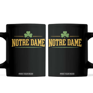 Notre Dame Coffee Mug Vintage Varsity Sports IN State Gold Shamrock