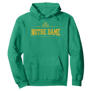 Notre Dame Hoodie Vintage Varsity Sports IN State Gold Shamrock