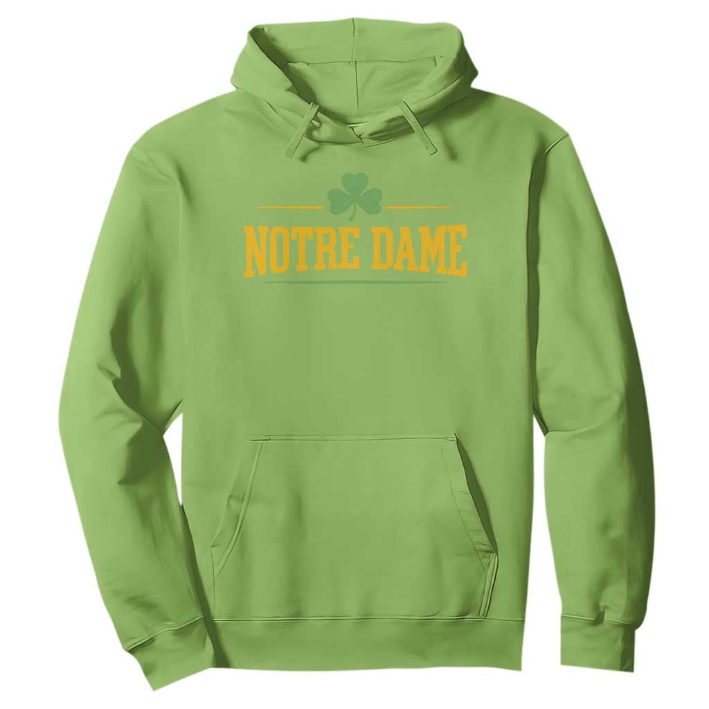 Notre Dame Hoodie Vintage Varsity Sports IN State Gold Shamrock