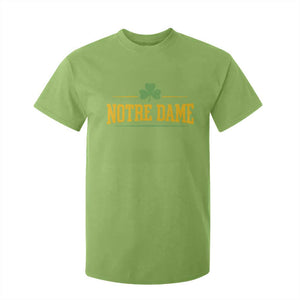 Notre Dame T Shirt For Kid Vintage Varsity Sports IN State Gold Shamrock