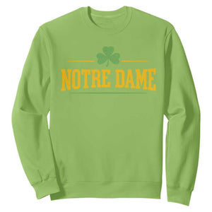 Notre Dame Sweatshirt Vintage Varsity Sports IN State Gold Shamrock