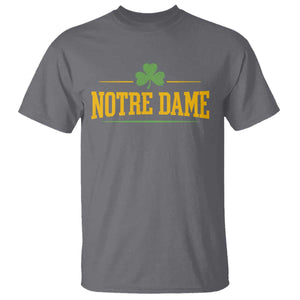 Notre Dame T Shirt Vintage Varsity Sports IN State Gold Shamrock
