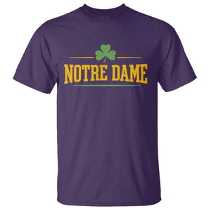Notre Dame T Shirt Vintage Varsity Sports IN State Gold Shamrock