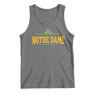 Notre Dame Tank Top Vintage Varsity Sports IN State Gold Shamrock