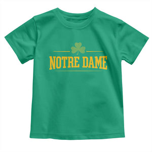 Notre Dame Toddler T Shirt Vintage Varsity Sports IN State Gold Shamrock
