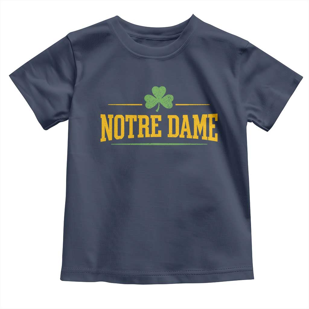 Notre Dame Toddler T Shirt Vintage Varsity Sports IN State Gold Shamrock